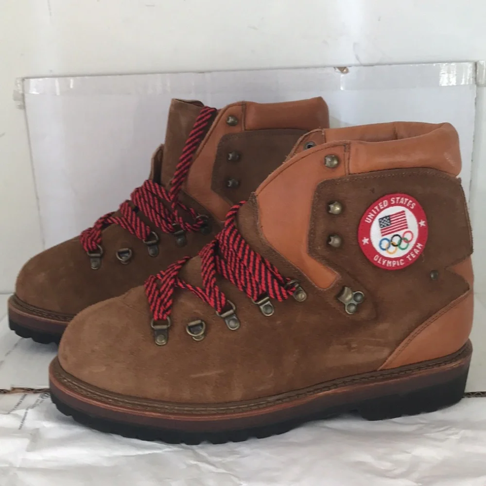 NWOB Polo Ralph Lauren Team USA 2018 Olympics Ceremony Suede Brown Boots